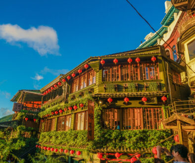 九份の街と青空（台湾）