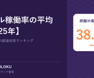 ホテル稼働率の平均【2025年】｜旅館の客室稼働率 38.4%